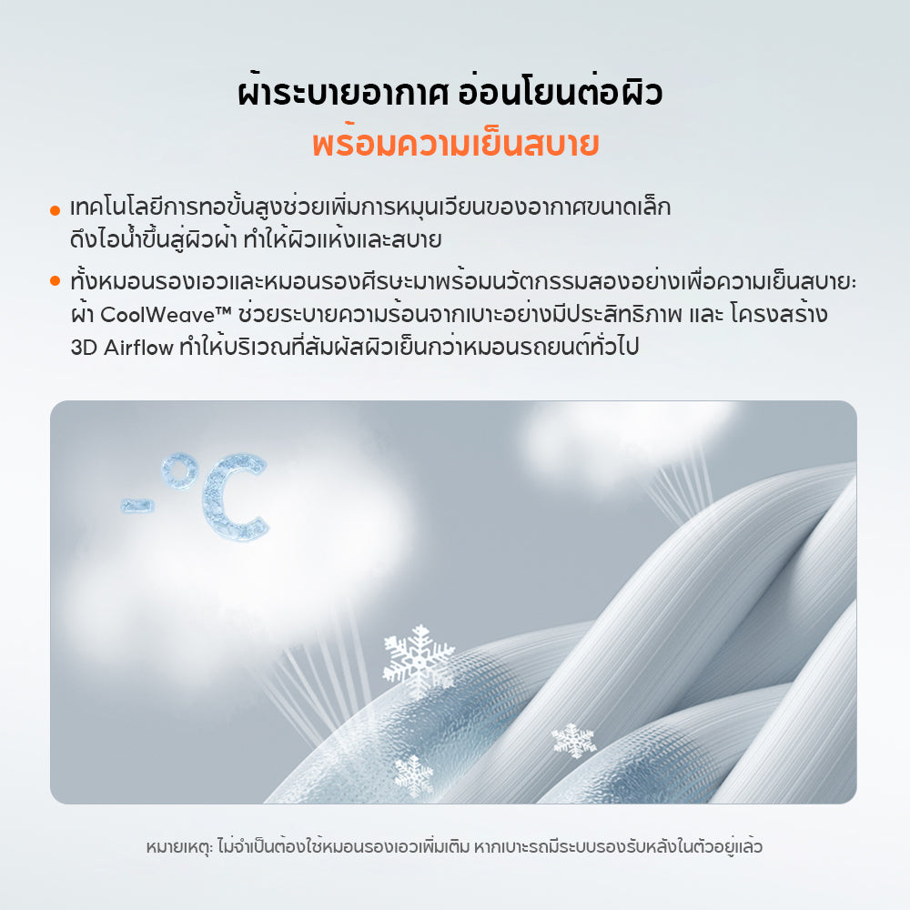 70mai ชุดหมอนรองหลังและหมอนรองศีรษะในรถยนต์ตามหลักสรีรศาสตร์