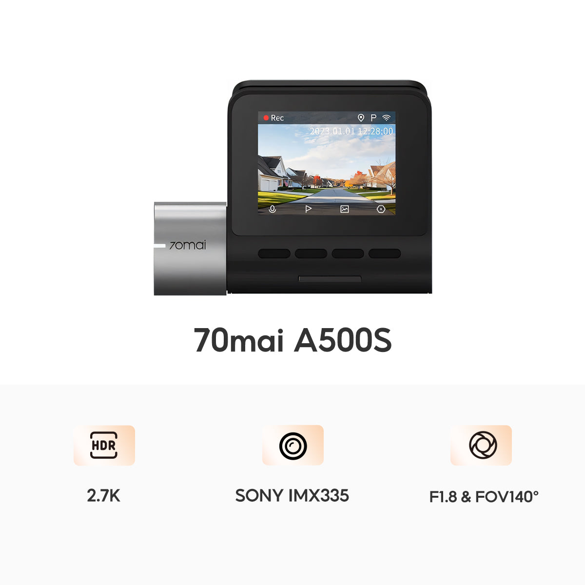 70mai Dash Cam A500s Pro Plus 2.7K Full HD ล้องติดรถยนต์