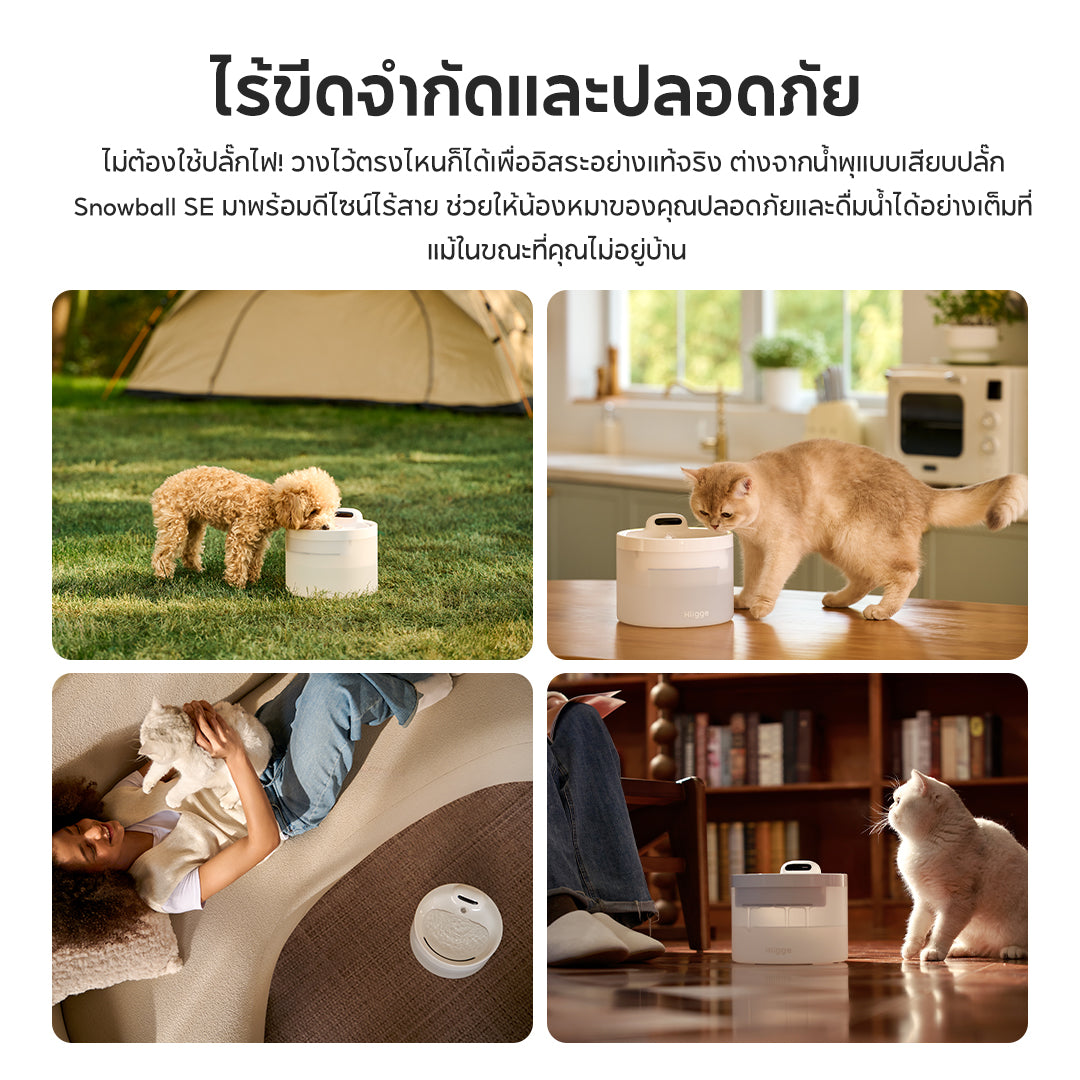Hiigge Snowball Pet Fountain 2.3L น้ำพุแมวอัตโนมัติ