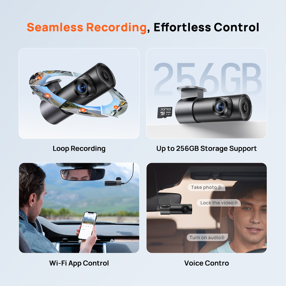 【2025 NEW】 70mai Dash Cam M310 Plus 3K WDR กล้องติดรถยนต์อัจฉริยะ ความคมชัด เลนส์หมุนได้ 360° มองเห็นกลางคืนได้ชัดเจน