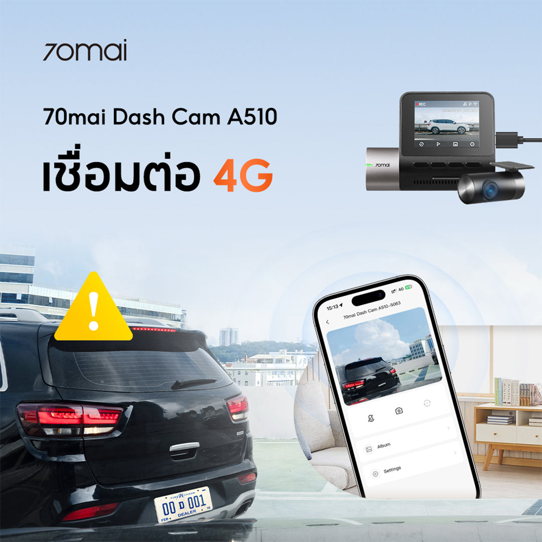 70mai Dash Cam A510 1944P Built-in GPS (ADAS) กล้องติดรถยนต์