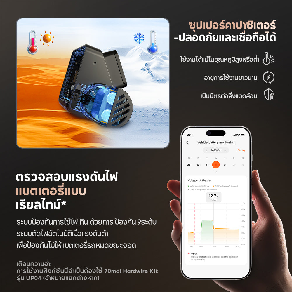 70mai Dash Cam A810S 4K Dual-Vision กล้องติดรถยนต์