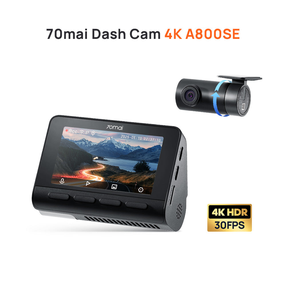 70mai Dash Cam 4K A800SE Dual-Vision 30 FPS Car Camera RC22 wifi กล้องติดรถยนต์