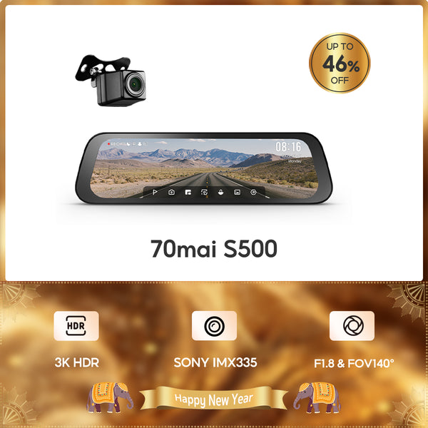 70mai Dash Cam S500 1944P 3K Dual HDR กล้องติดรถยนต์
