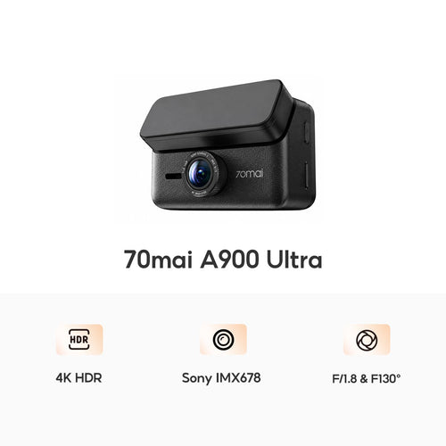 70mai Dash Cam A900 Ultra 4G 2-Channel 30 FPS กล้องติดรถยนต์ 4K