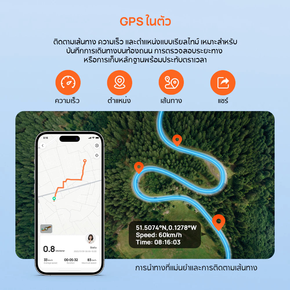 [2025 NEW] 70mai Dash Cam A410 2.5K HDR กล้องหลัง กล้องติดรถยนต์อัฉริยะ