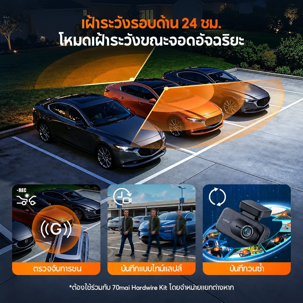 70mai Dash Cam A900 4G 2-Channel 30 FPS กล้องติดรถยนต์ 4K