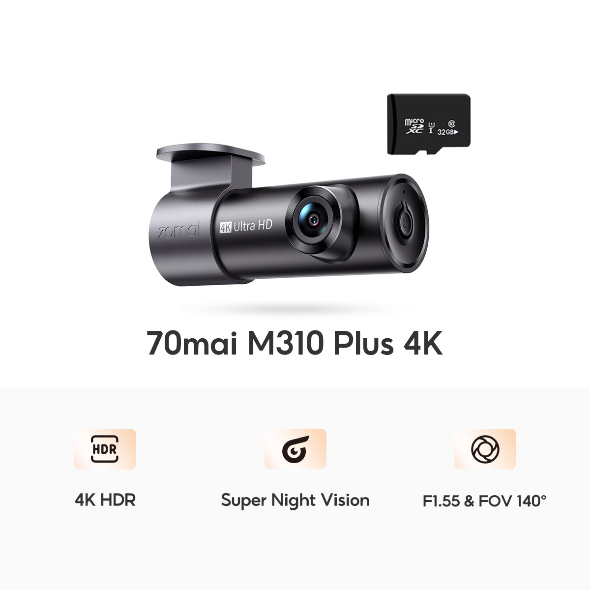 70mai Dash Cam M310 Plus 2/3K WDR กล้องติดรถยนต์
