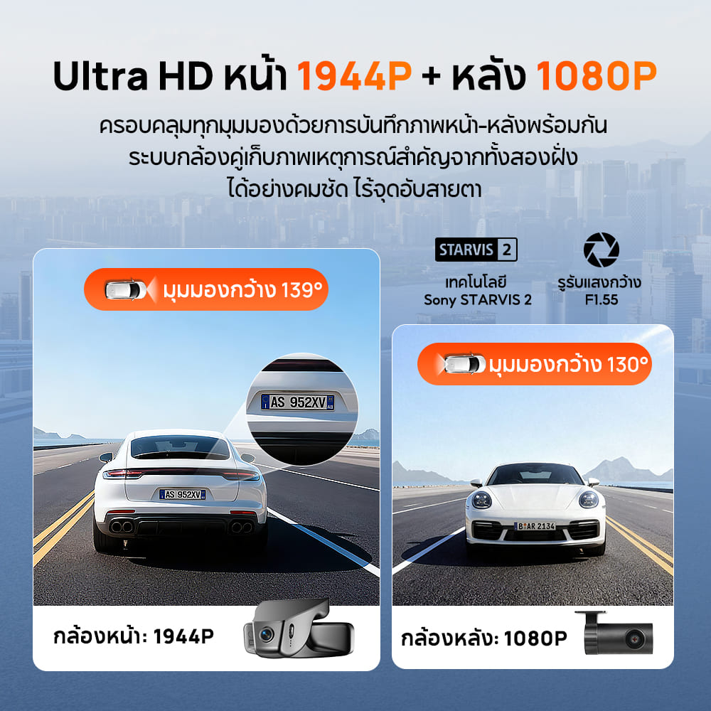 70mai Dash Cam N500 3K กล้องติดรถยนต์ (รองรับการรับสินค้าที่หน้าร้านเท่านั้น)