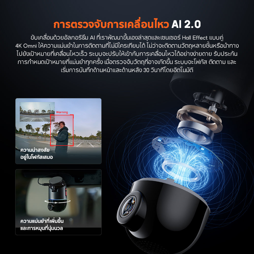 70mai Dash Cam Omni X800 4K 60FPS Dual HDR กล้องติดรถยนต์